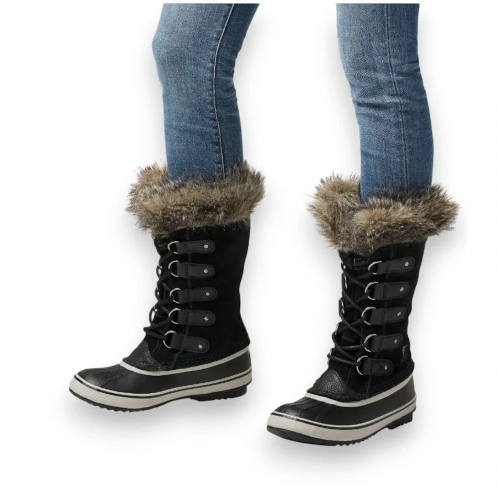 Sorel Joan of Arctic Women's Waterproof Winter Snow Boots Shale Faux Fur Size 8